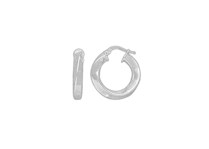 Rhodium Plated | Plain Hoop Earrings